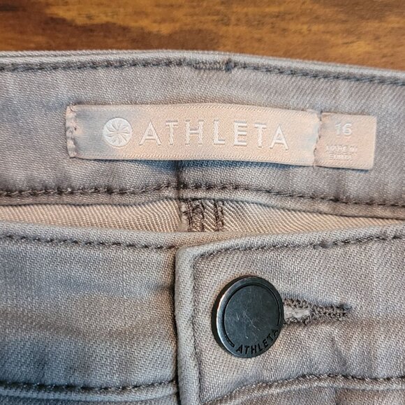 Athleta Jeans Size 16 Sculptek Skinny Crop Mid Rise Kenai Wash Gray Stretch - Picture 3 of 12